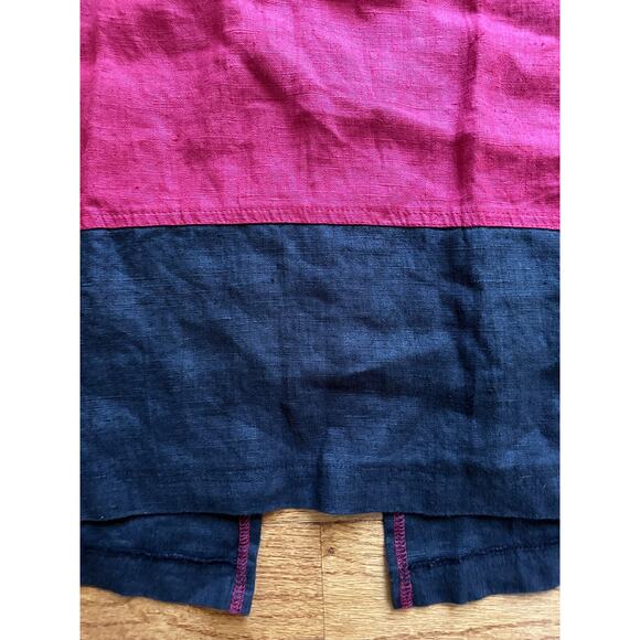Linen Skirt Sz XL Maxi Pull On Drawstring Waist Colorblock Maxi Y2K red black - Picture 8 of 16